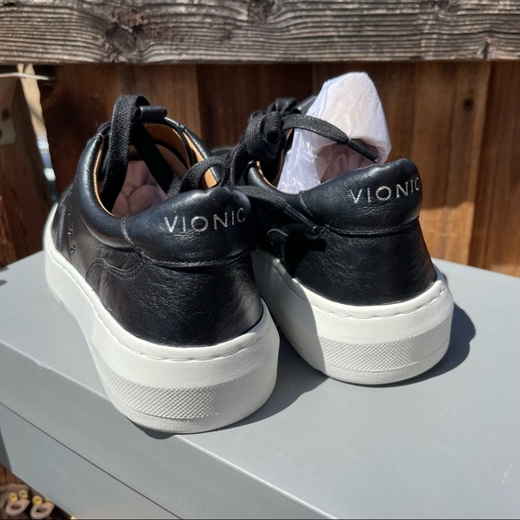 Vionic Woman’s Abyss Ysenia Black Fashion Leather Lace Up Sneaker Platform Sz 6 - Picture 4 of 8